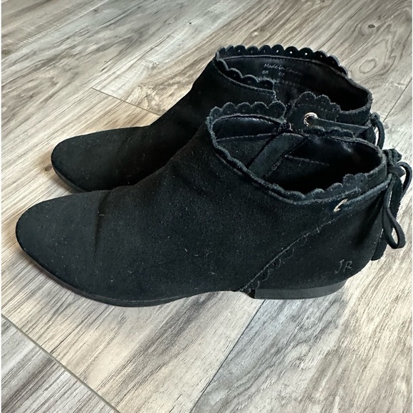 Jack‎ Rogers Women's Suede Leather Almond Toe Black Ankle Booties Size 8 - Picture 3 of 9